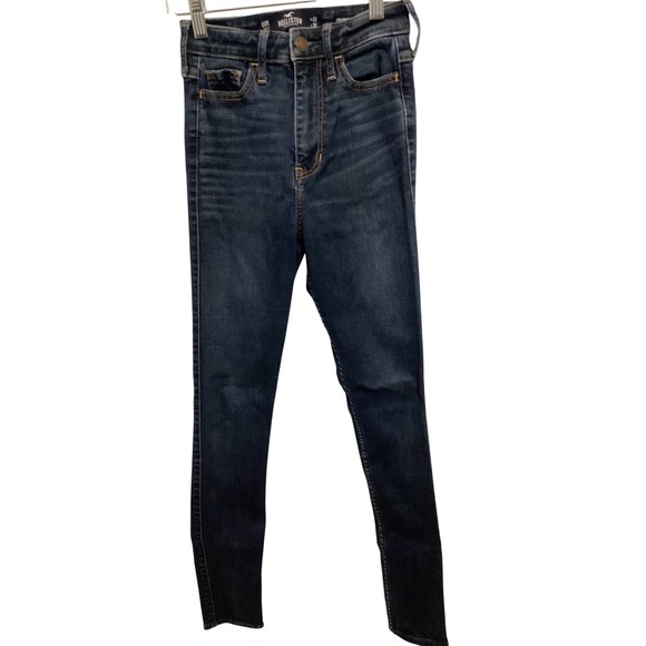 Hollister Ultra High Rise Super Skinny Jeans Dark Wash Women Size 23x30 - Picture 1 of 4